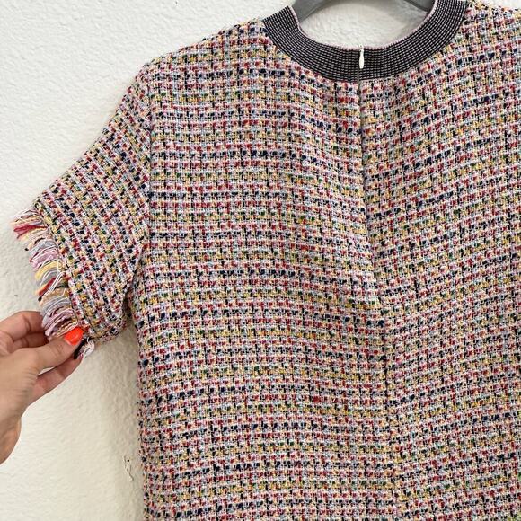 Zara Multicolor Textured Fringe Top SZ XS - Picture 2 of 9